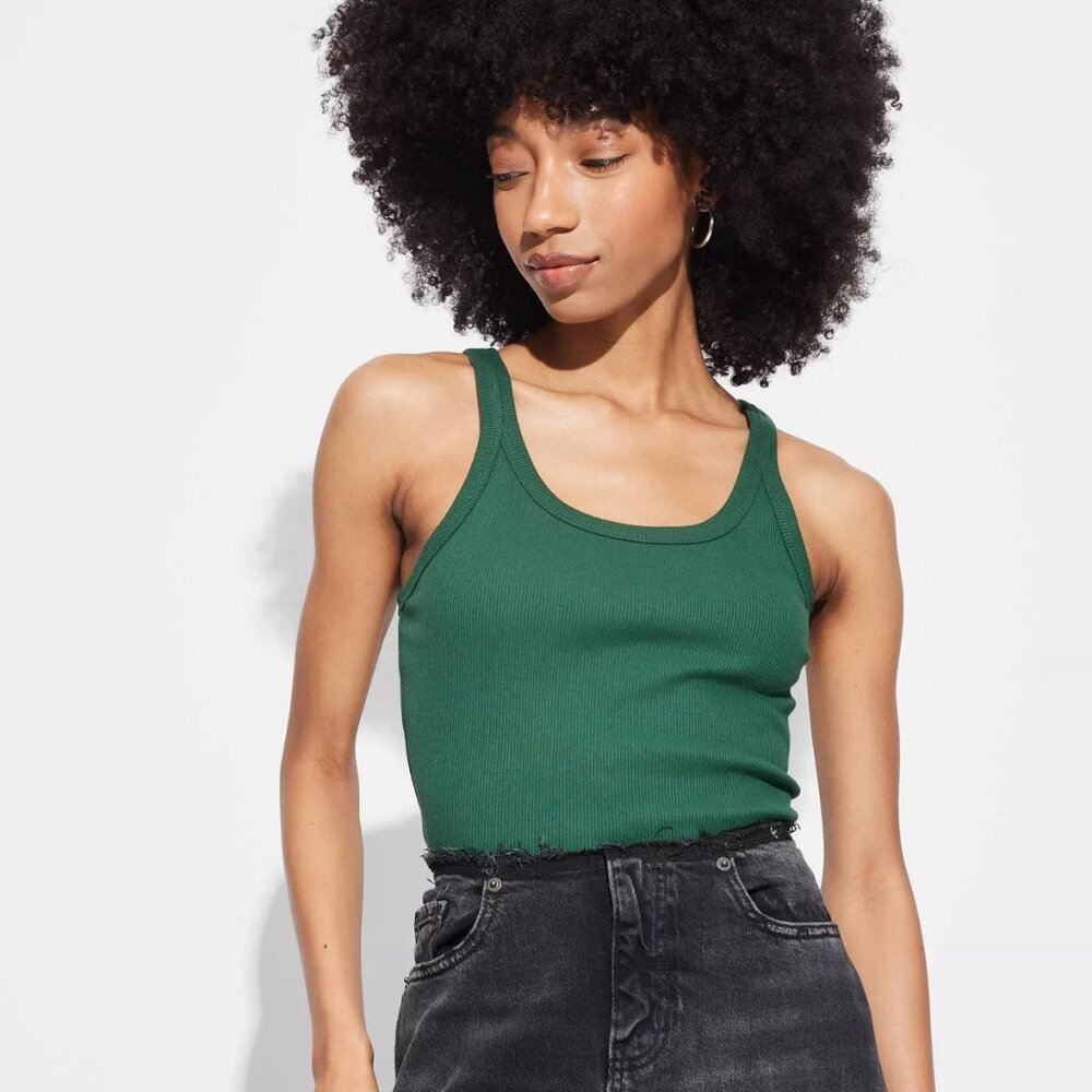 NWT Wild Fable Women's Tank Top - Dark Green